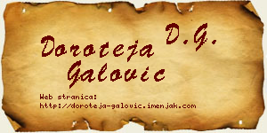 Doroteja Galović vizit kartica